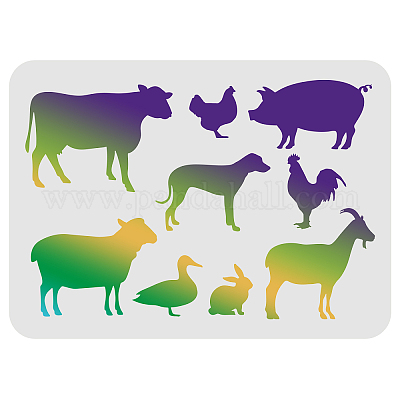 Shop FINGERINSPIRE Farm Animals Stencils Template  Plastic Chicken  Dog Duck Drawing Painting Stencils Cow Pig Sheep Pattern Stencils Reusable  Stencils for Painting on Wood for Jewelry Making - PandaHall Selected