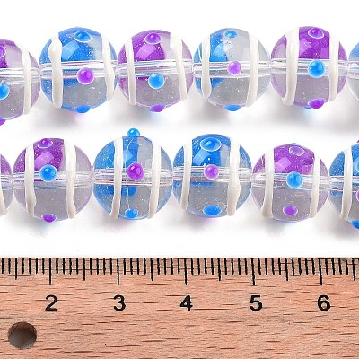 Стеклянные бусины с эмалевыми нитями GLAA-M047-01G-1