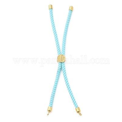 Серебряные браслеты из витого нейлонового шнура DIY-B066-03G-09-1