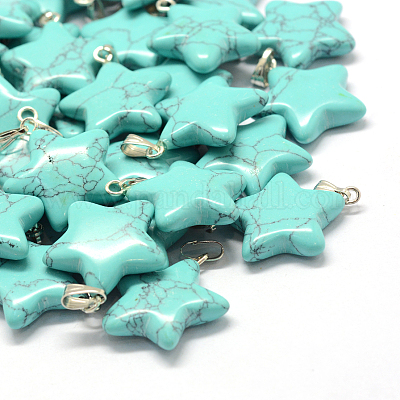 Звезда окрашенные подвески синтетический бирюзовый G-Q367-13-1