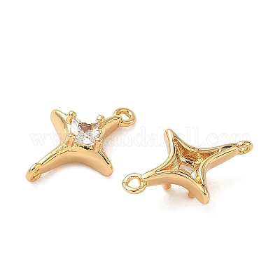 Латунные микропаве прозрачные подвески с фианитом KK-B160-30G-1