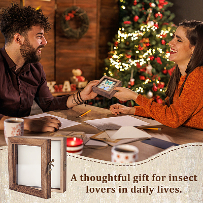 Деревянные презентационные коробки для ювелирных изделий с белым ковриком из пеноматериала eva внутри&nbsp;ODIS-WH0061-06B-1