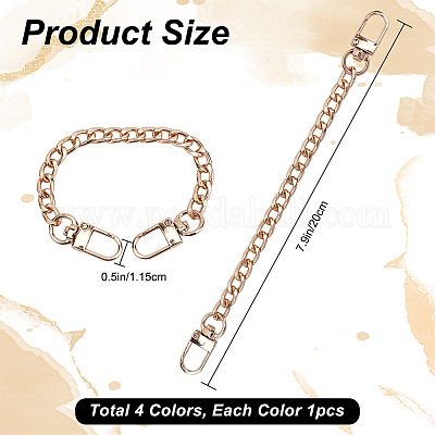 Shop GORGECRAFT 4Pcs 4 Colors 7.9 Inch Purse Chain Strap Purse Strap  Extender Flat Chain Strap Handle with Metal Buckles for Wallets Handbags  Shoulder Bag DIY Replacement Decoration Accessories for Jewelry Making 
