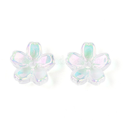 Прозрачные гальванические стеклянные колпачки для бусин EGLA-N015-01A-1