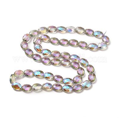 Прозрачные стеклянные бусины гальваническим пряди EGLA-E030-01F-01-1