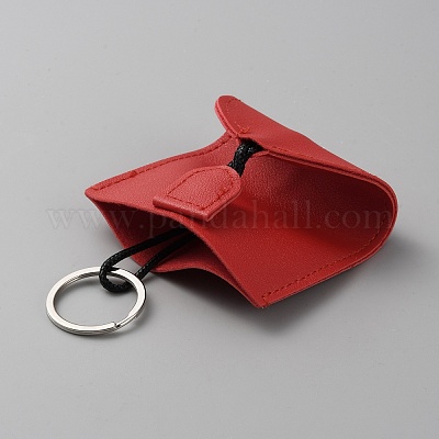 Leather Key Holder With Pull Strap Keychain Key Pouch 