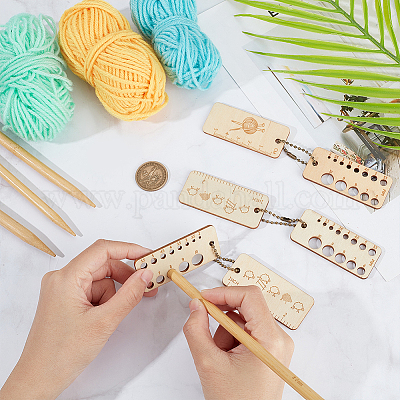 Прямоугольный деревянный вязальный крючок TOOL-WH0155-68C-1