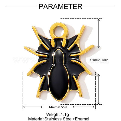 Подвески из нержавеющей стали 304 с эмалью STAS-OY001-82G-1