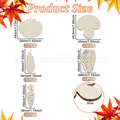 100 шт. 5 стиля необработанных деревянных вырезов WOOD-OC0002-89-1