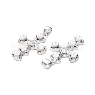 Кулоны из экологически чистой латуни с микропаве и кубическим цирконием KK-F845-42P-1