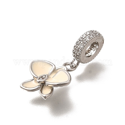 Латунные прозрачные кубические цирконии цветы европейские подвески KK-M313-38P-01-1