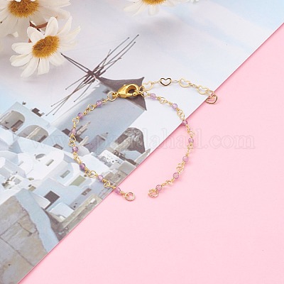 Цепочки из натурального камня ручной работы из бисера изготовление браслетов AJEW-JB00907-1