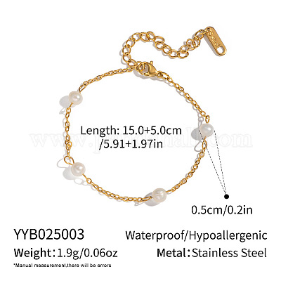 Минималистичные браслеты-цепочки из натурального пресноводного жемчуга с картофелем из нержавеющей стали 304 для женщин YO8542-2-1