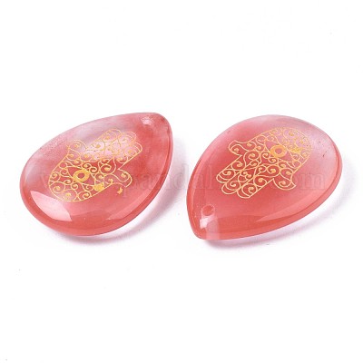 Вишневое из кварцевого стекла подвески G-T122-73L-1