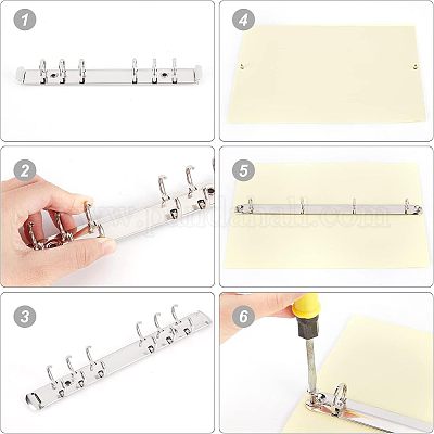 Углеродистая сталь 6 кольцо и 4 кольца для книг с отрывными листами с шарнирным зажимом FIND-NB0002-38-1