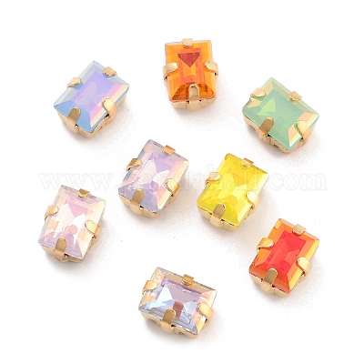 Прямоугольник опал пришить стразами RGLA-G024-05B-G-1