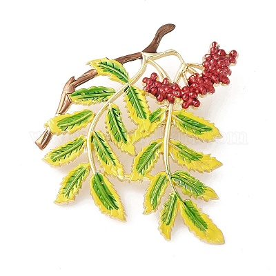 Булавки с эмалью в виде листа JEWB-Q049-01G-1