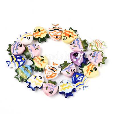 Фарфора ручной работы шарик нити PORC-N011-07-1