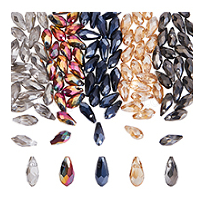 100шт 5 цвета гальванические стеклянные бусины EGLA-PH0001-49-1