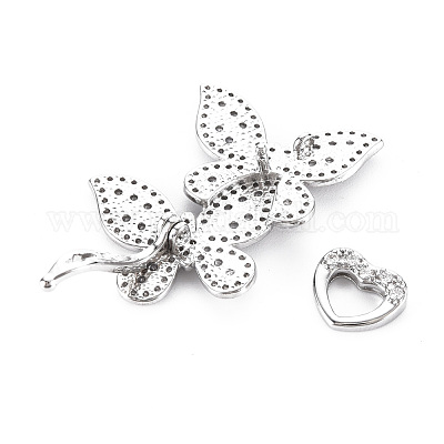 Застежки из латуни с микропейвом и прозрачным фианитом KK-S356-503-NF-1