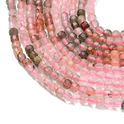 Нити бусин из натурального рутилированного кварца G-L634-D05-2.5x2.5mm-1