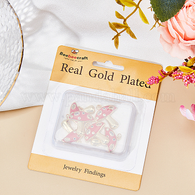 6 шт. подвески с осенней тематикой из настоящей латуни с покрытием из 18-каратного золота и микропаве из кубических цирконий ZIRC-BBC0002-34-1