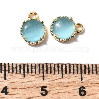 Плоские круглые латунные подвески KK-D024-03C-G-1