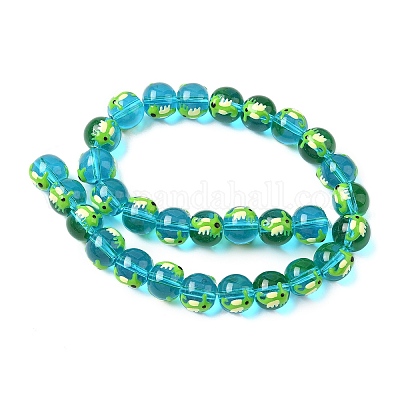 Стеклянные эмалевые бусины ручной работы LAMP-D304-02C-1