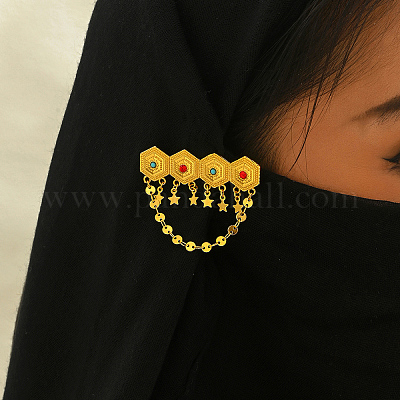 Элегантные броши в виде звезды из латуни в ближневосточном стиле для женщин LM4618-1