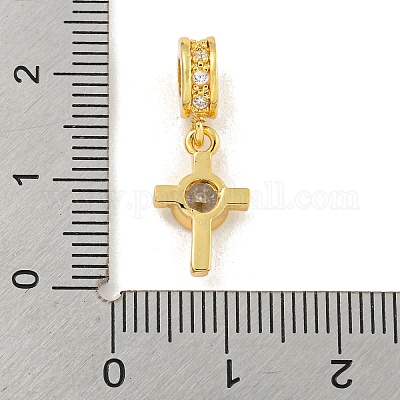 Латунные микропаве прозрачные подвески с фианитом KK-U007-02G-09-1