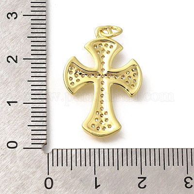 Латунные микропаве прозрачные подвески с фианитом KK-M297-09G-1