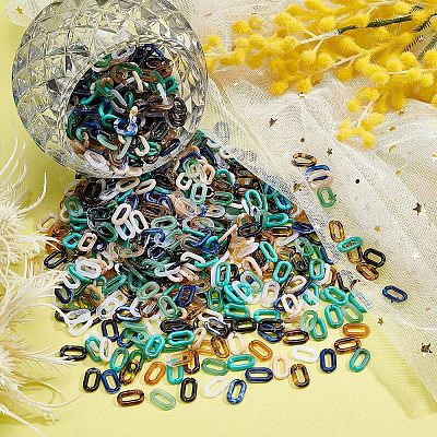 960 шт. 8 цвета акриловые соединительные кольца OACR-FH0001-030-1