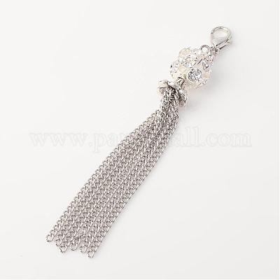 Латунь горный хрусталь бисер кистями кулон украшение HJEW-JM00192-1