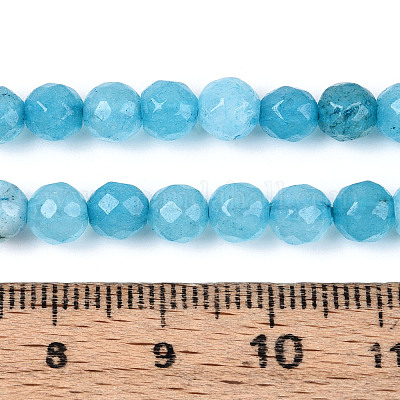 Окрашенные природные белый нефрит бисер пряди G-T139-6mm-60-16-1