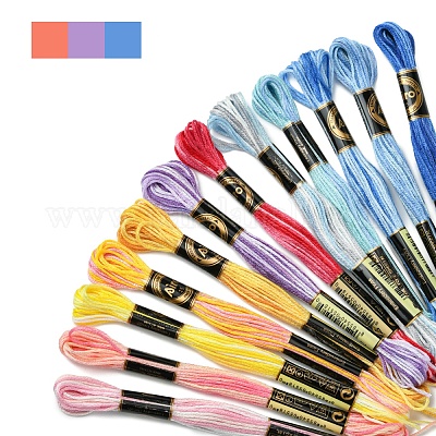 6-слойная полиэфирная нить для вышивания OCOR-FZ0001-01D-1