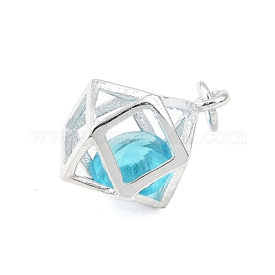 S925 стерлинговое серебро с подвесками из кубического циркония STER-Q006-07B-P-1