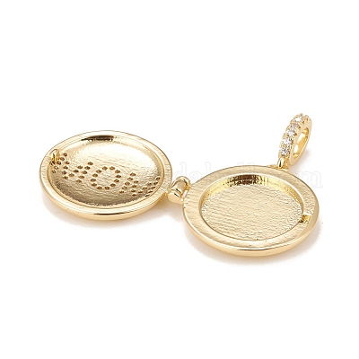 День матери латунные подвески-медальоны с микропаве из кубического циркония KK-A161-45G-1