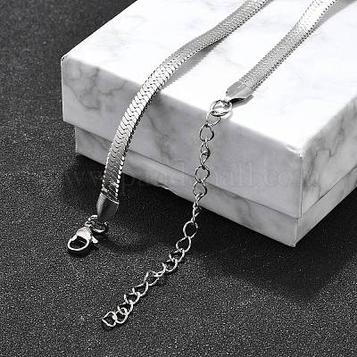 Не тускнеющие цепочки-елочки из нержавеющей стали 201 NJEW-M187-06P-1