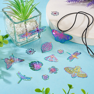 24 шт. 12 шт. филигранные подвески из нержавеющей стали 201 STAS-TA0002-25-1