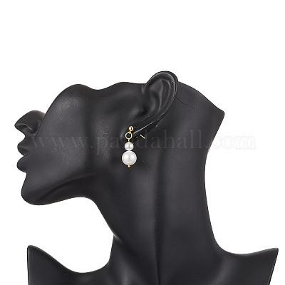 Комплекты из круглых бусин и серег-гвоздиков из ракушечного жемчуга для женщин SJEW-JS01349-1