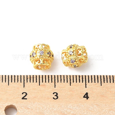 Латунные микро проложить Цирконий Европейский бисером KK-U067-07G-1