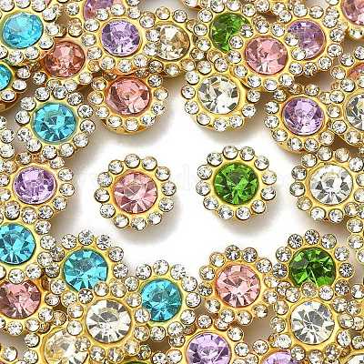 50шт 5 цвета цветок пришить на горный хрусталь RGLA-YW0002-02-1