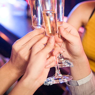 Прозрачные акриловые подвески для бокалов для вина в виде листьев AJEW-AB00117-1