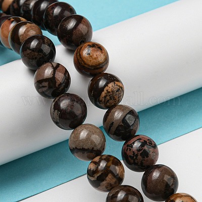 Естественно Родонит круглые бусины пряди G-R494-A21-04-1