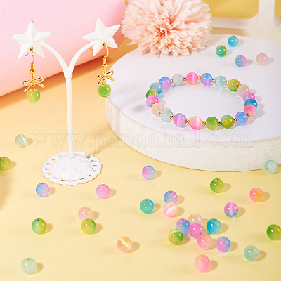 135 шт. 9-х цветные бусины кошачий глаз G-TA0002-48-1