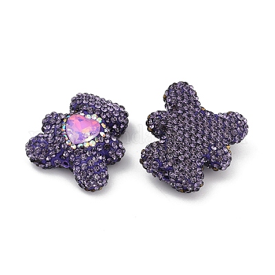 Ручной полимерной глины шариков Rhinestone CLAY-NH0001-12A-1