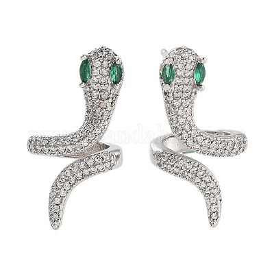 Серьги-гвоздики из латуни с реечным покрытием EJEW-N055-45P-RS-1