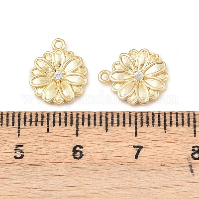 Латунные микропаве прозрачные кубические циркониевые подвески KK-G544-07G-02-1