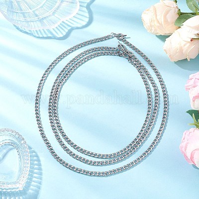 Цепь кубинского звена из нержавеющей стали 304 NJEW-JN05483-1