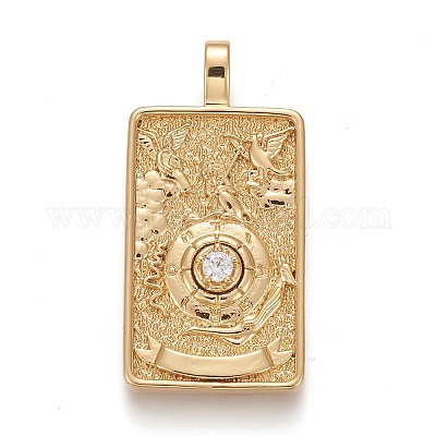 Латунные микропаве прозрачные подвески с фианитом X-ZIRC-Z004-01H-1